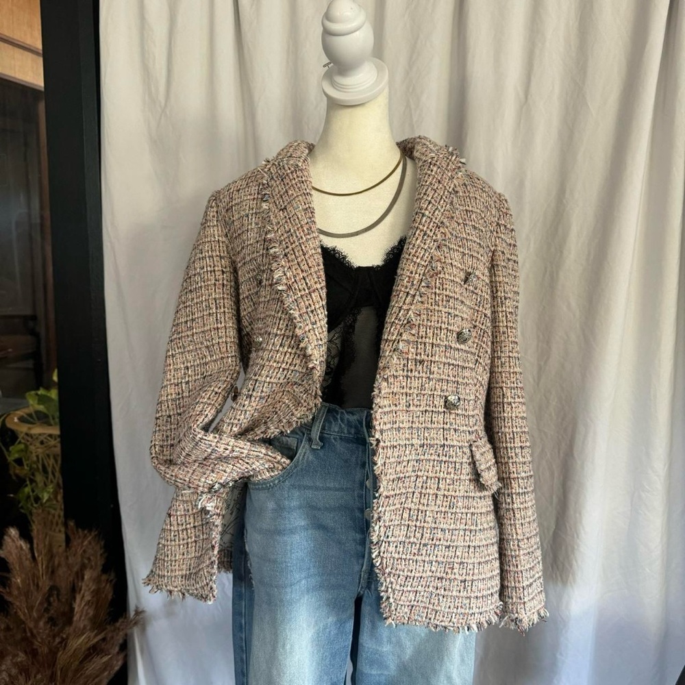 WHVM White House Black Market -  lavender double tweed studio blazer size 6
